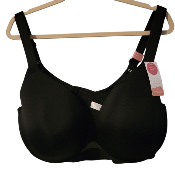 Cacique Comfort Bliss Lightly Lined Full Coverage Black Bra 40F Shapewear NWT - Picture 1 of 10